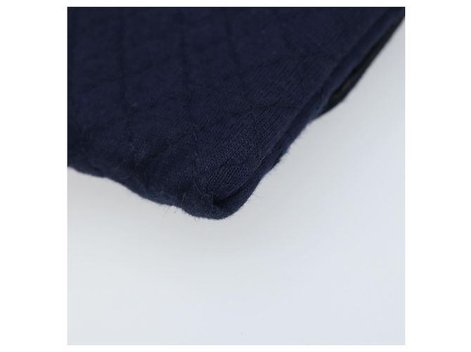Pochette a Catena CHANEL Cotone Blu Navy Oro CC Auth bs33731 D'oro - vista 12