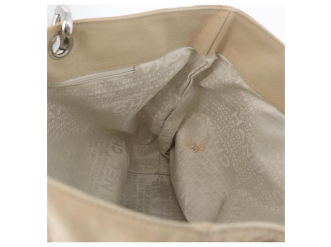 CHANEL Tote Bag No5 aus Canvas Beige mit silbernem CC Auth 169753 - Ansicht 20