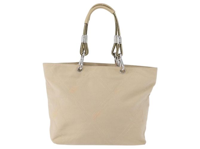 CHANEL Tote Bag No5 aus Canvas Beige mit silbernem CC Auth 169753 - Ansicht 3