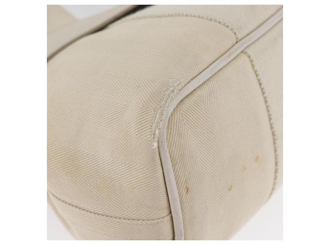Hermès HERMES Valparaiso PM Handtasche Canvas Leder Creme Silber Auth bs33820 Roh - Ansicht 10