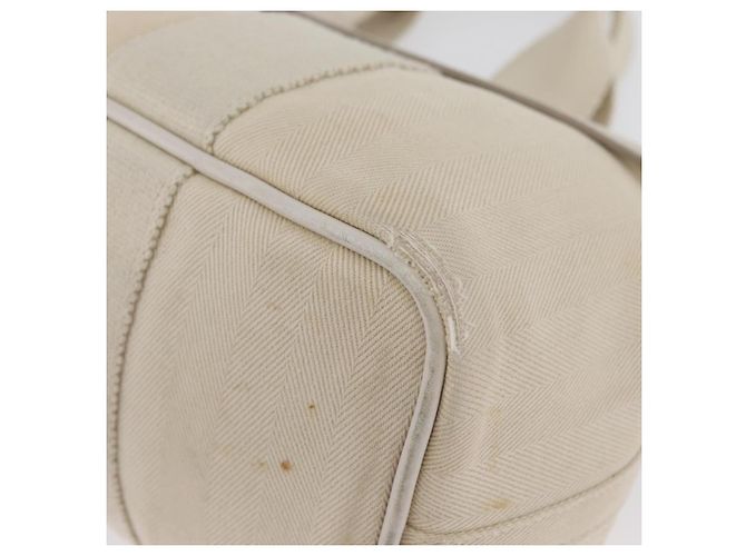 Hermès HERMES Valparaiso PM Handtasche Canvas Leder Creme Silber Auth bs33820 Roh - Ansicht 11