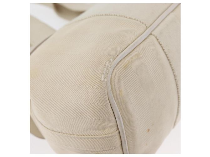 Hermès HERMES Valparaiso PM Handtasche Canvas Leder Creme Silber Auth bs33820 Roh - Ansicht 12