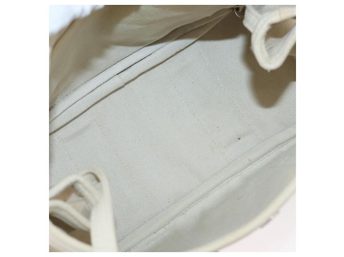 Hermès HERMES Valparaiso PM Handtasche Canvas Leder Creme Silber Auth bs33820 Roh - Ansicht 14
