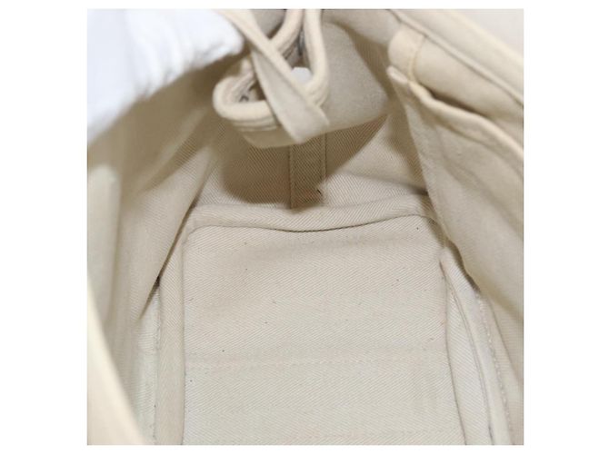 Hermès HERMES Valparaiso PM Handtasche Canvas Leder Creme Silber Auth bs33820 Roh - Ansicht 16