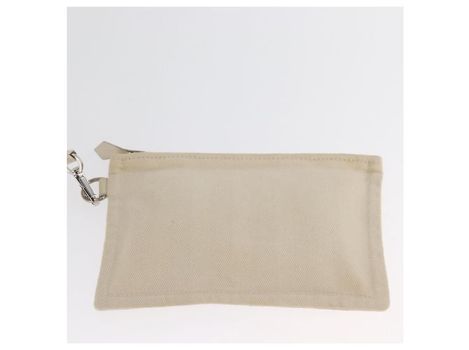 Hermès HERMES Valparaiso PM Handtasche Canvas Leder Creme Silber Auth bs33820 Roh - Ansicht 19