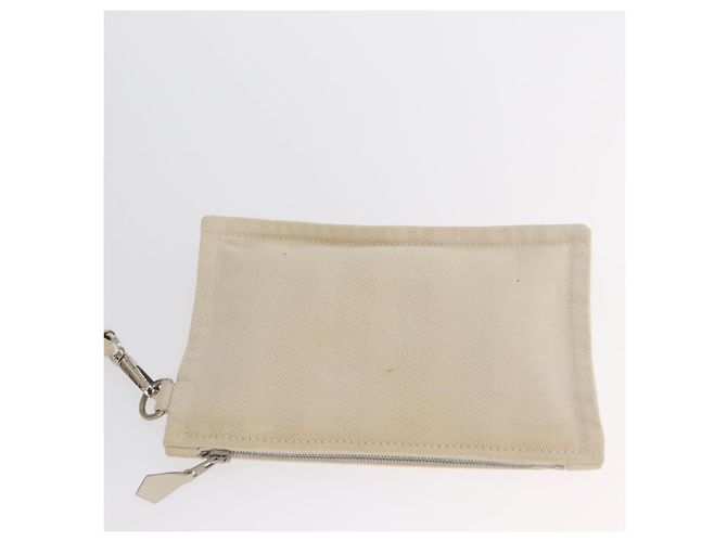 Hermès HERMES Valparaiso PM Handtasche Canvas Leder Creme Silber Auth bs33820 Roh - Ansicht 20