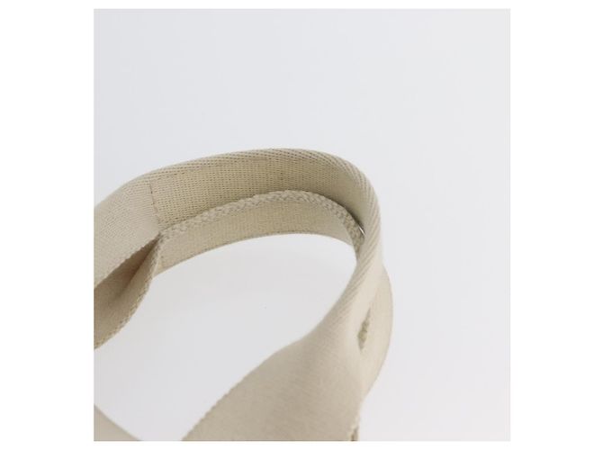 Hermès HERMES Valparaiso PM Handtasche Canvas Leder Creme Silber Auth bs33820 Roh - Ansicht 8