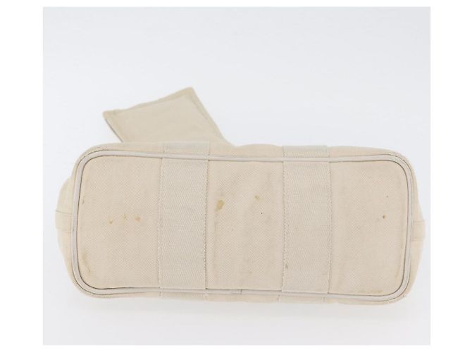 Hermès HERMES Valparaiso PM Handtasche Canvas Leder Creme Silber Auth bs33820 Roh - Ansicht 9