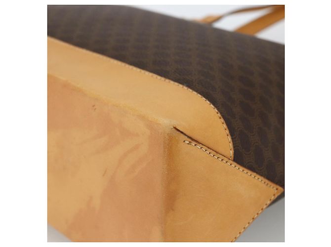 Céline Borsa tote in tela Macadam CELINE in pelle PVC marrone oro Auth ka2928 D'oro - vista 10