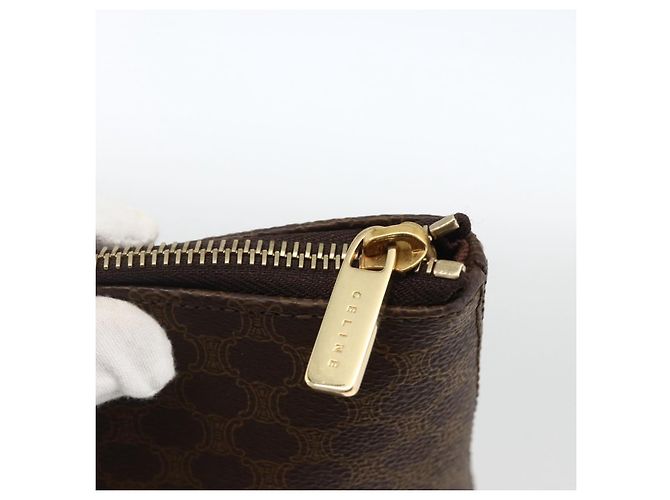 Céline Borsa tote in tela Macadam CELINE in pelle PVC marrone oro Auth ka2928 D'oro - vista 14