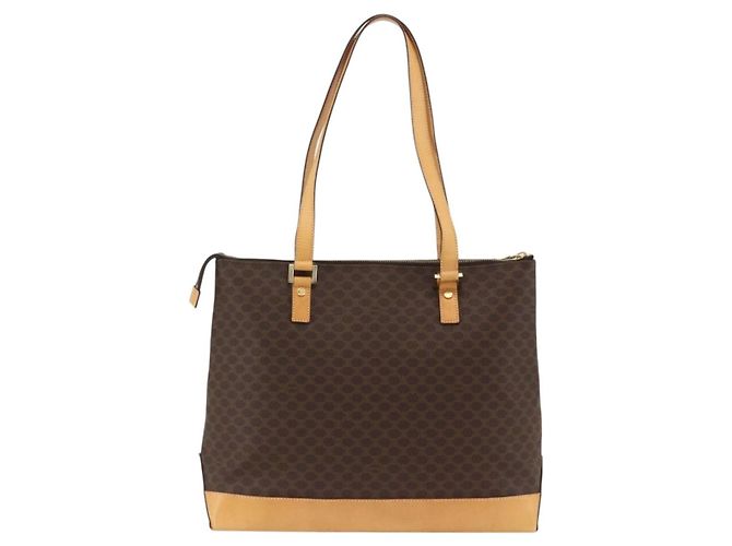 Céline Borsa tote in tela Macadam CELINE in pelle PVC marrone oro Auth ka2928 D'oro - vista 3