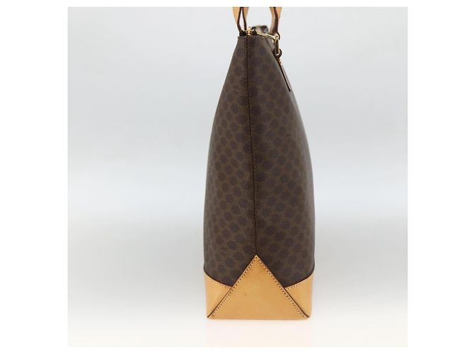 Céline Borsa tote in tela Macadam CELINE in pelle PVC marrone oro Auth ka2928 D'oro - vista 4