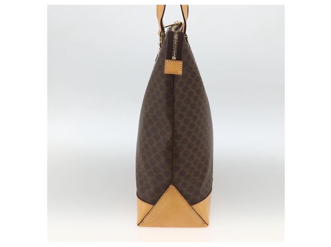 Céline Borsa tote in tela Macadam CELINE in pelle PVC marrone oro Auth ka2928 D'oro - vista 5