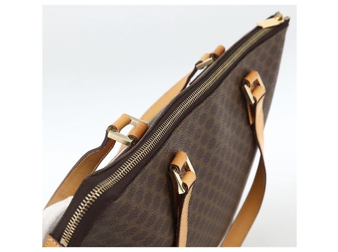 Céline Borsa tote in tela Macadam CELINE in pelle PVC marrone oro Auth ka2928 D'oro - vista 6