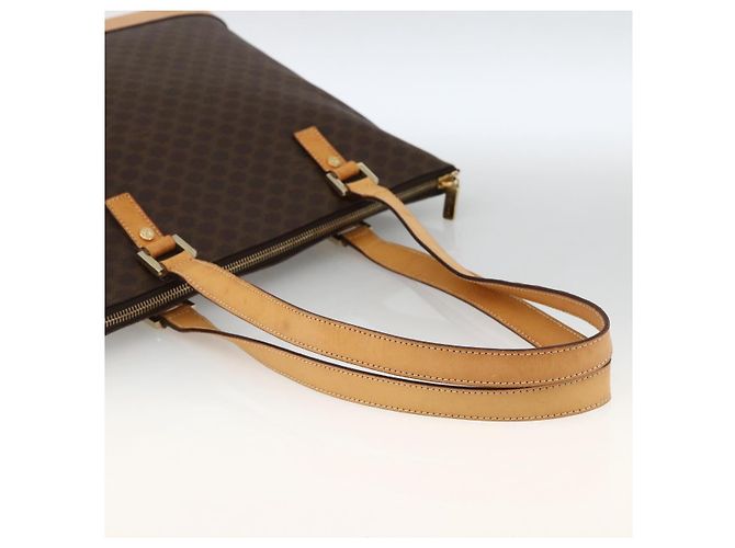 Céline Borsa tote in tela Macadam CELINE in pelle PVC marrone oro Auth ka2928 D'oro - vista 7