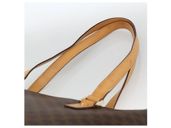 Céline Borsa tote in tela Macadam CELINE in pelle PVC marrone oro Auth ka2928 D'oro - vista 8