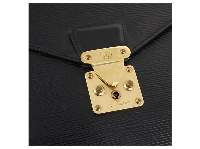LOUIS VUITTON Maletín Consejero Epi Negro M54422 LV Auth BA10821 - vista 19