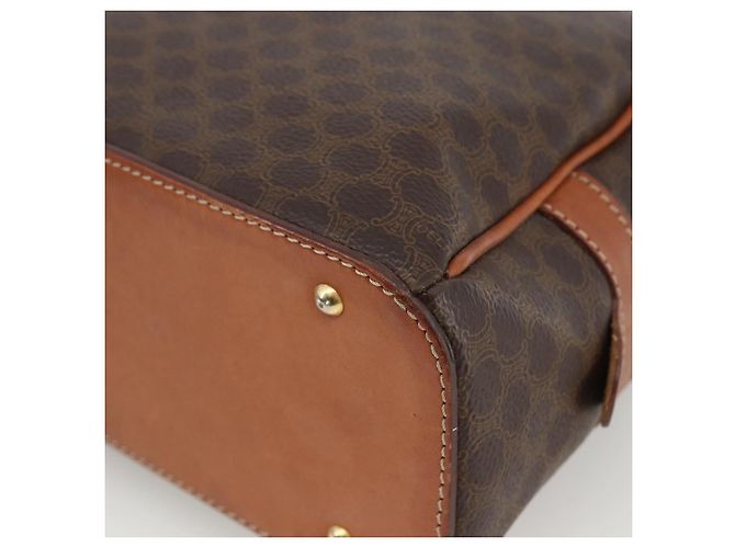 Céline Borsa a mano in tela Macadam CELINE in pelle PVC marrone oro Auth ep13628 D'oro - vista 10