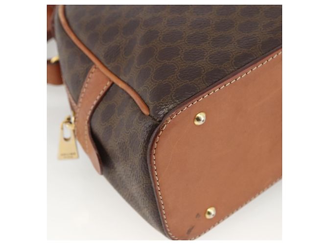 Céline Borsa a mano in tela Macadam CELINE in pelle PVC marrone oro Auth ep13628 D'oro - vista 11