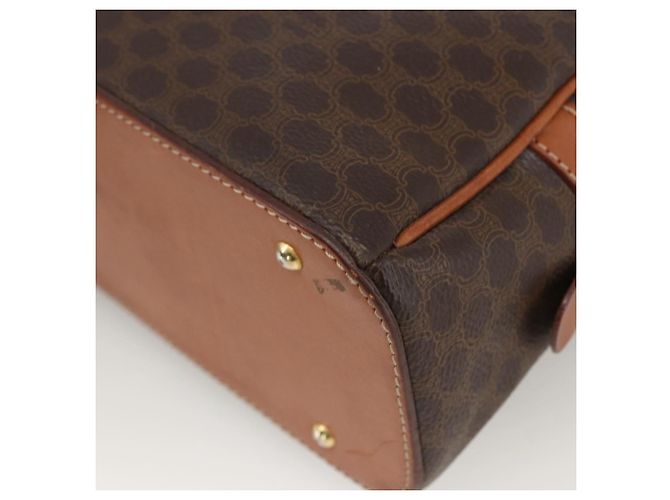 Céline Borsa a mano in tela Macadam CELINE in pelle PVC marrone oro Auth ep13628 D'oro - vista 12