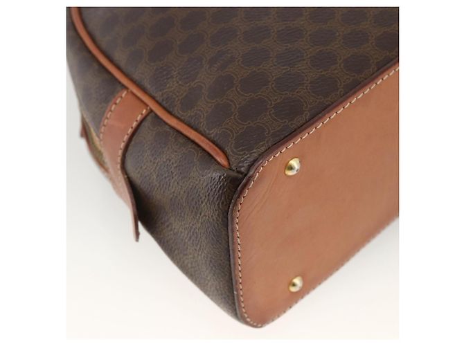 Céline Borsa a mano in tela Macadam CELINE in pelle PVC marrone oro Auth ep13628 D'oro - vista 13
