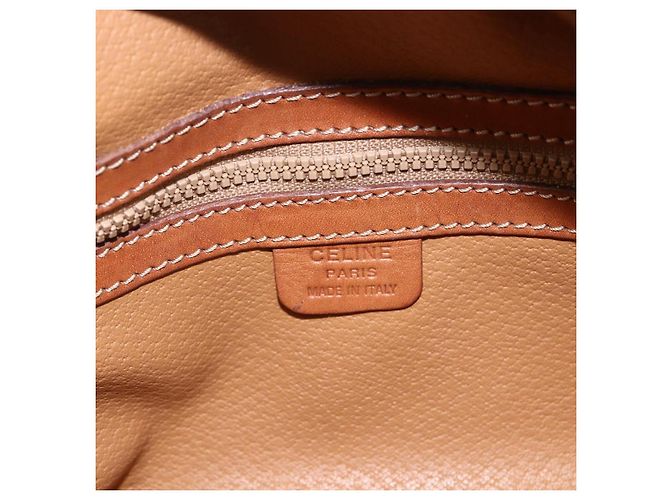 Céline Borsa a mano in tela Macadam CELINE in pelle PVC marrone oro Auth ep13628 D'oro - vista 15