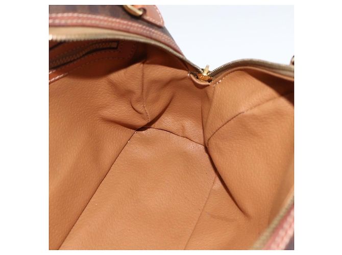 Céline Borsa a mano in tela Macadam CELINE in pelle PVC marrone oro Auth ep13628 D'oro - vista 17
