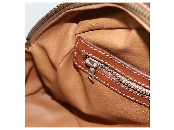 Céline Borsa a mano in tela Macadam CELINE in pelle PVC marrone oro Auth ep13628 D'oro - vista 19