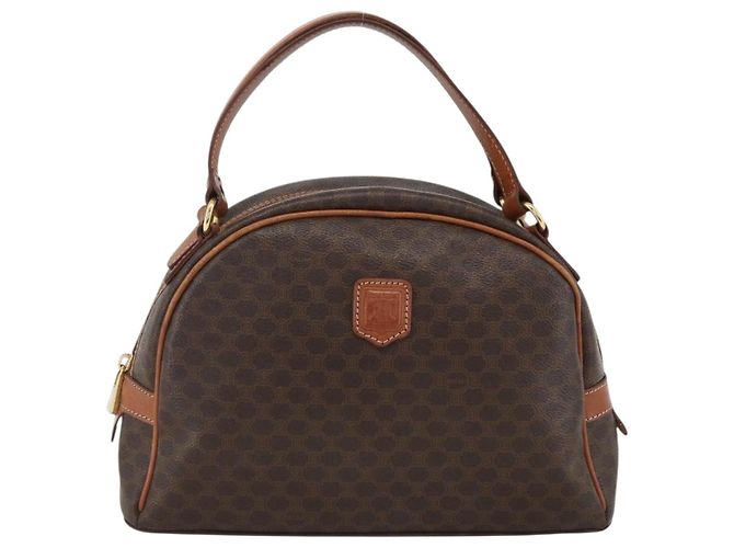 Céline Borsa a mano in tela Macadam CELINE in pelle PVC marrone oro Auth ep13628 D'oro - vista 2