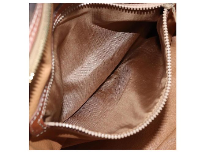 Céline Borsa a mano in tela Macadam CELINE in pelle PVC marrone oro Auth ep13628 D'oro - vista 20