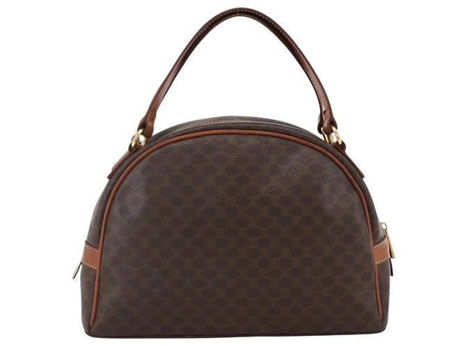 Céline Borsa a mano in tela Macadam CELINE in pelle PVC marrone oro Auth ep13628 D'oro - vista 3