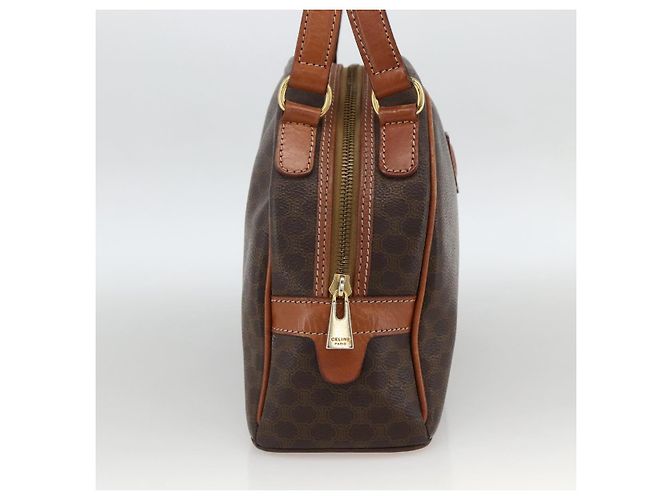 Céline Borsa a mano in tela Macadam CELINE in pelle PVC marrone oro Auth ep13628 D'oro - vista 4
