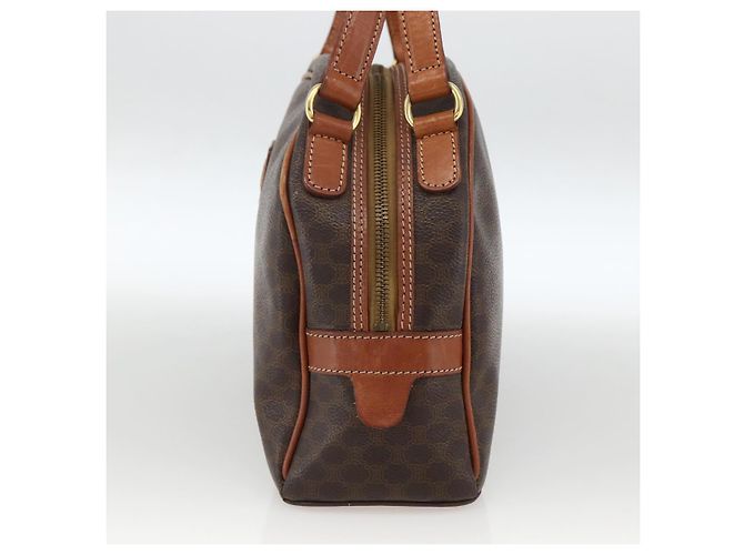 Céline Borsa a mano in tela Macadam CELINE in pelle PVC marrone oro Auth ep13628 D'oro - vista 5