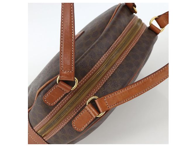Céline Borsa a mano in tela Macadam CELINE in pelle PVC marrone oro Auth ep13628 D'oro - vista 6