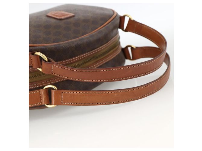 Céline Borsa a mano in tela Macadam CELINE in pelle PVC marrone oro Auth ep13628 D'oro - vista 7