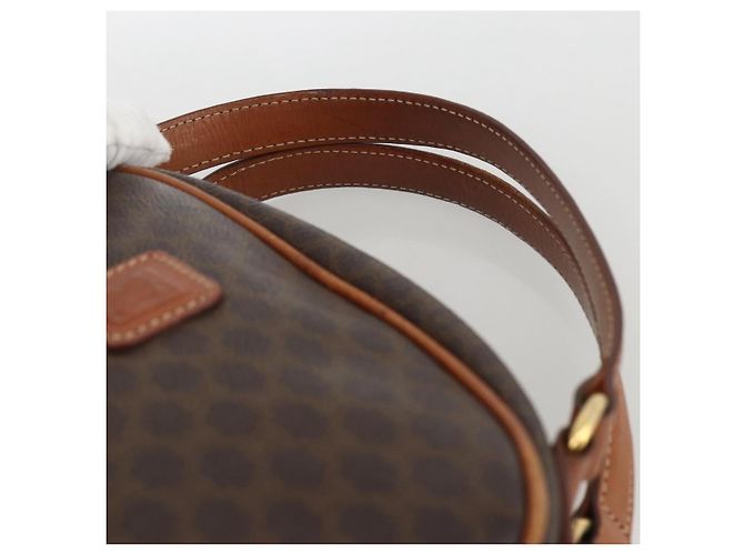 Céline Borsa a mano in tela Macadam CELINE in pelle PVC marrone oro Auth ep13628 D'oro - vista 8
