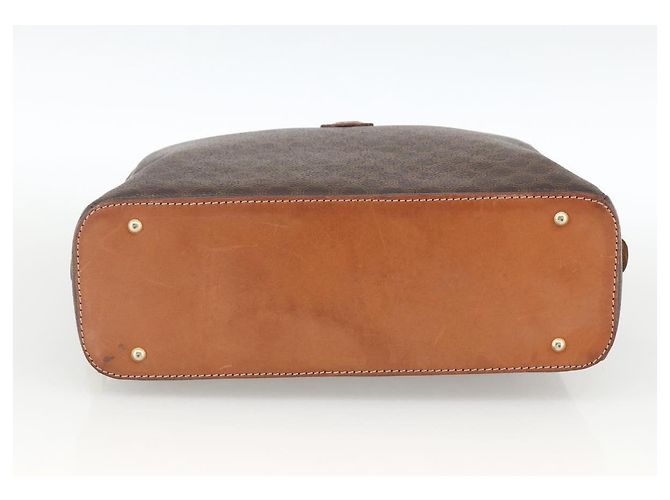 Céline Borsa a mano in tela Macadam CELINE in pelle PVC marrone oro Auth ep13628 D'oro - vista 9