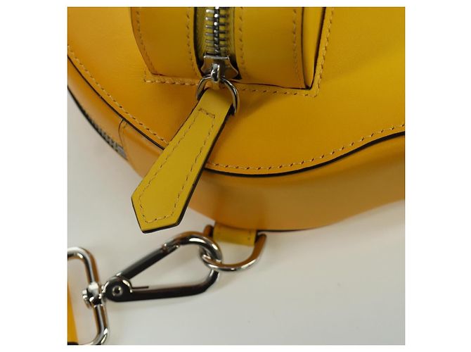 FENDI Custodia per Racchetta da Ping Pong Borsa a Spalla Pelle Gialla Argento Auth 166245SM Giallo - vista 13