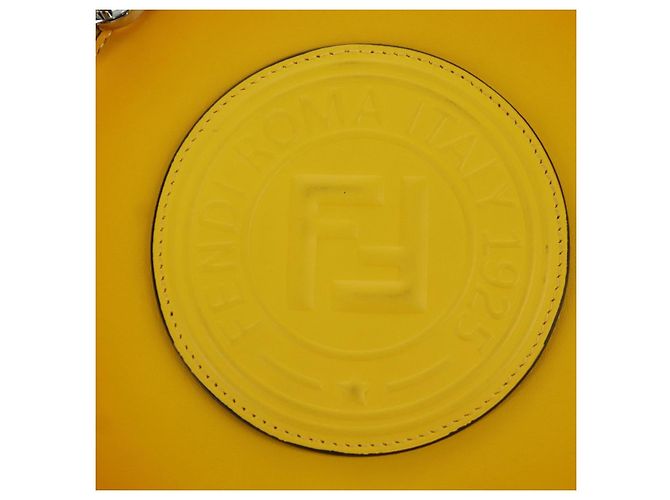 FENDI Custodia per Racchetta da Ping Pong Borsa a Spalla Pelle Gialla Argento Auth 166245SM Giallo - vista 17