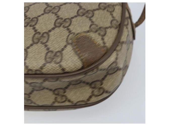 Gucci Borsa GG Supreme Web Sherry Line in PVC beige e oro 89 02 066 Auth ka2912 D'oro - vista 11
