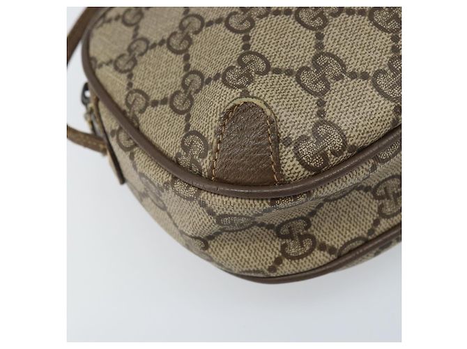 Gucci Borsa GG Supreme Web Sherry Line in PVC beige e oro 89 02 066 Auth ka2912 D'oro - vista 12