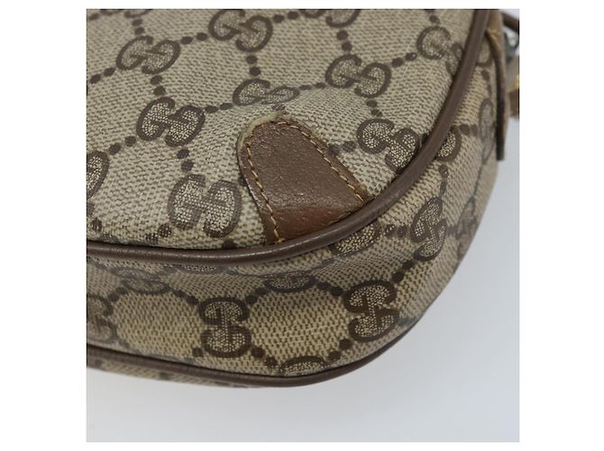 Gucci Borsa GG Supreme Web Sherry Line in PVC beige e oro 89 02 066 Auth ka2912 D'oro - vista 13
