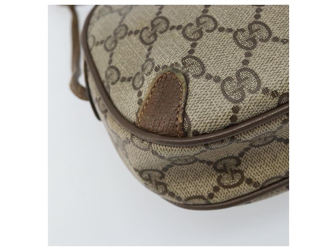 Gucci Borsa GG Supreme Web Sherry Line in PVC beige e oro 89 02 066 Auth ka2912 D'oro - vista 14