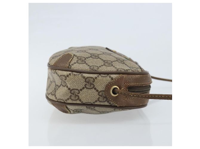 Gucci Borsa GG Supreme Web Sherry Line in PVC beige e oro 89 02 066 Auth ka2912 D'oro - vista 4