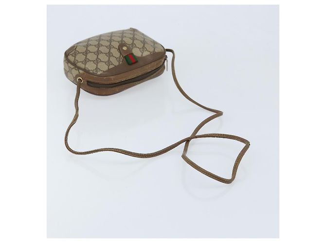 Gucci Borsa GG Supreme Web Sherry Line in PVC beige e oro 89 02 066 Auth ka2912 D'oro - vista 7