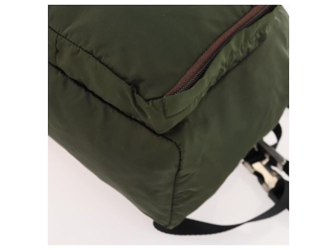 PRADA Backpack Nylon Green Silver Auth ti3636 Silvery - view 12