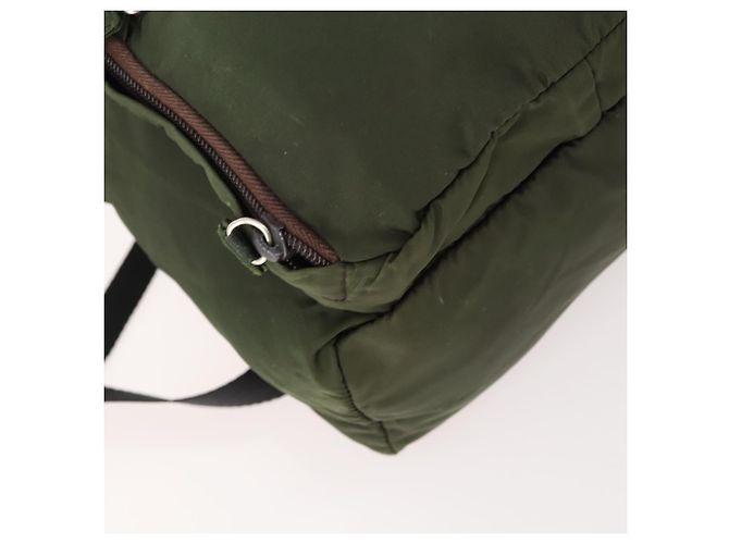 PRADA Backpack Nylon Green Silver Auth ti3636 Silvery - view 13