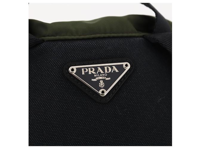 PRADA Backpack Nylon Green Silver Auth ti3636 Silvery - view 16