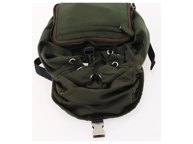 PRADA Backpack Nylon Green Silver Auth ti3636 Silvery - view 19
