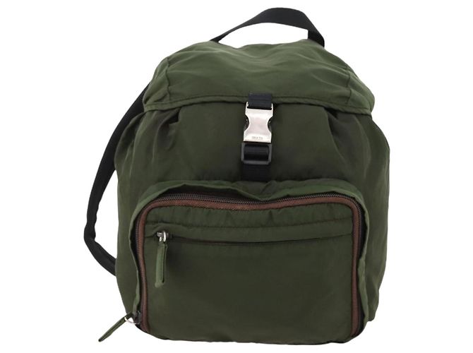 PRADA Backpack Nylon Green Silver Auth ti3636 Silvery - view 2